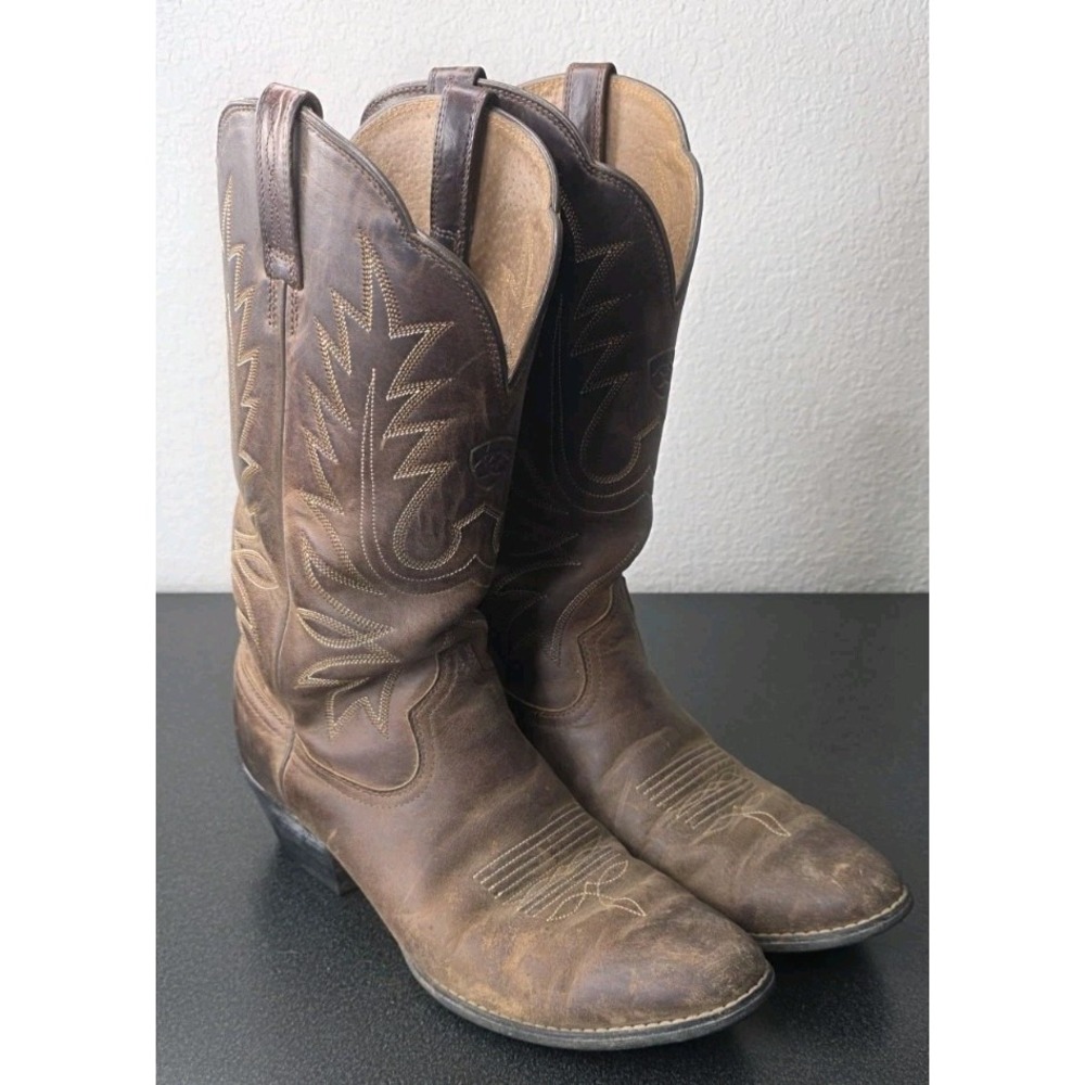 ARIAT Heritage Brown Leather Pull On Western Cowboy Boots Women 9B Rodeo Ranch